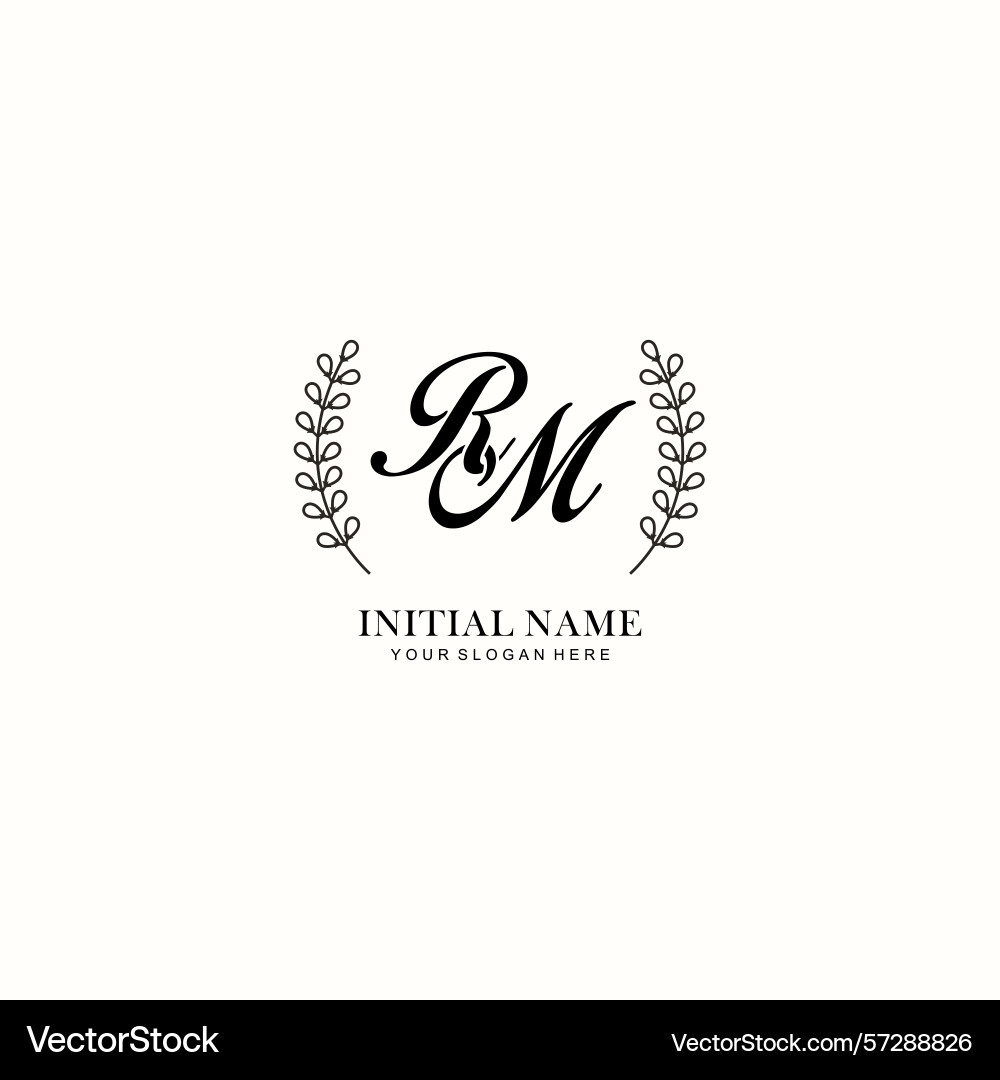 Rm initial logo templates with botanical elements Rm initial logo templates with botanical elements Vector Image