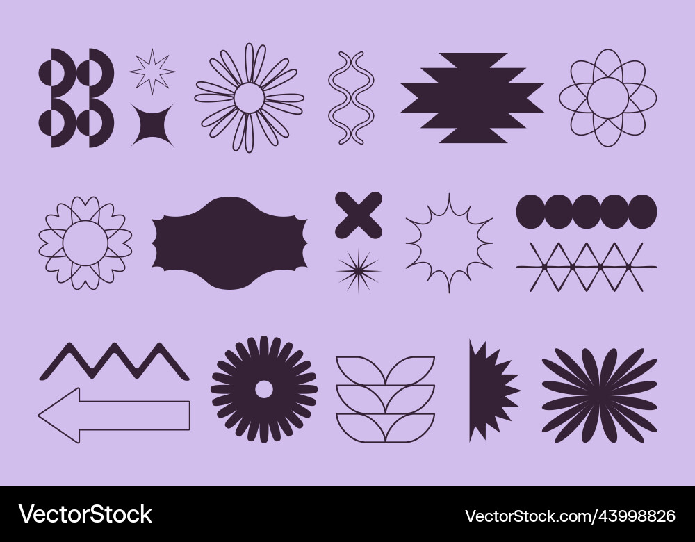 Set of simple geometric design elements Vector Image