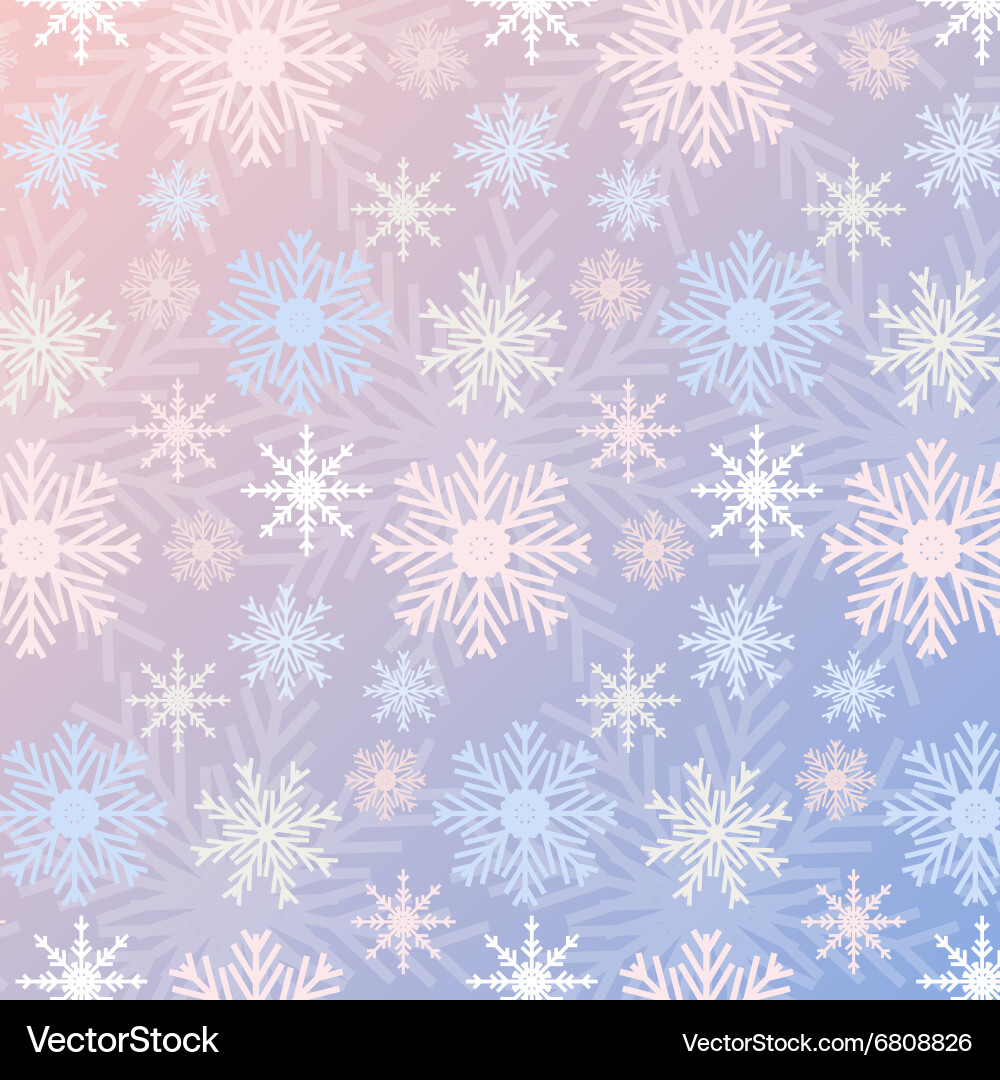 Snowflake Gradient Seamless Pattern vector image