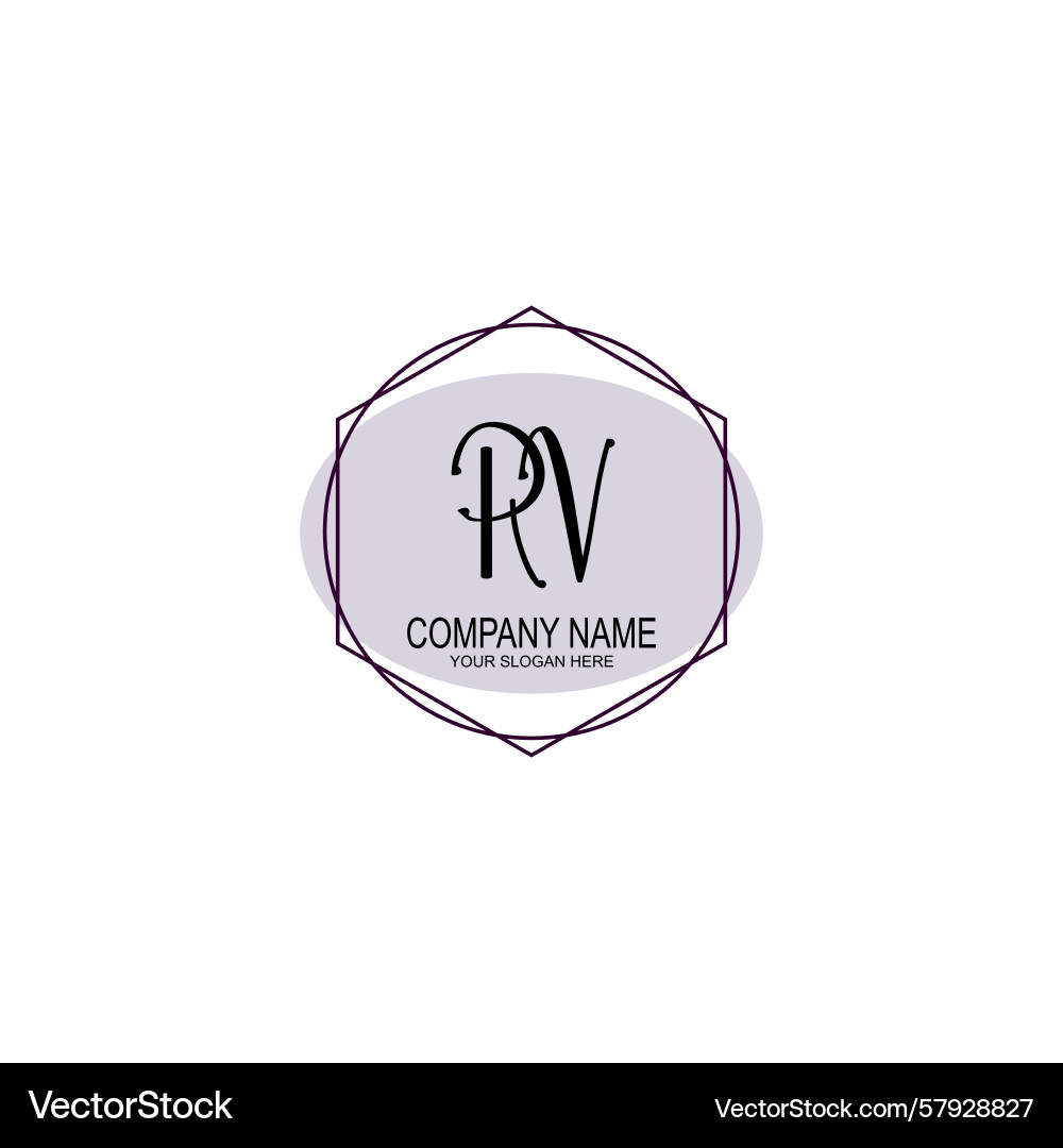 Handwriting logo concepts with initial rv Vector Image