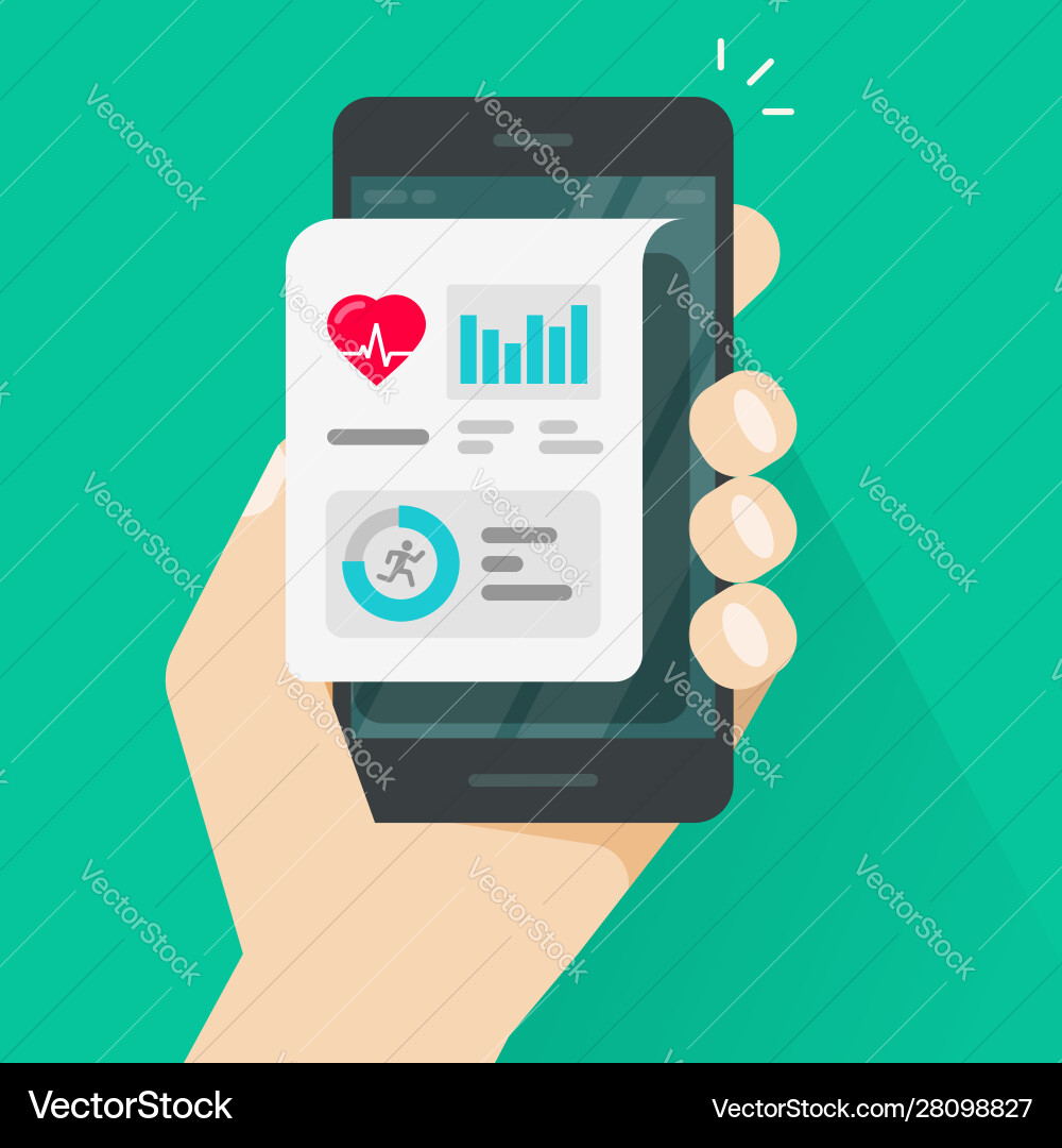 Health Tracker App on Mobile Royalty Free Vector Image