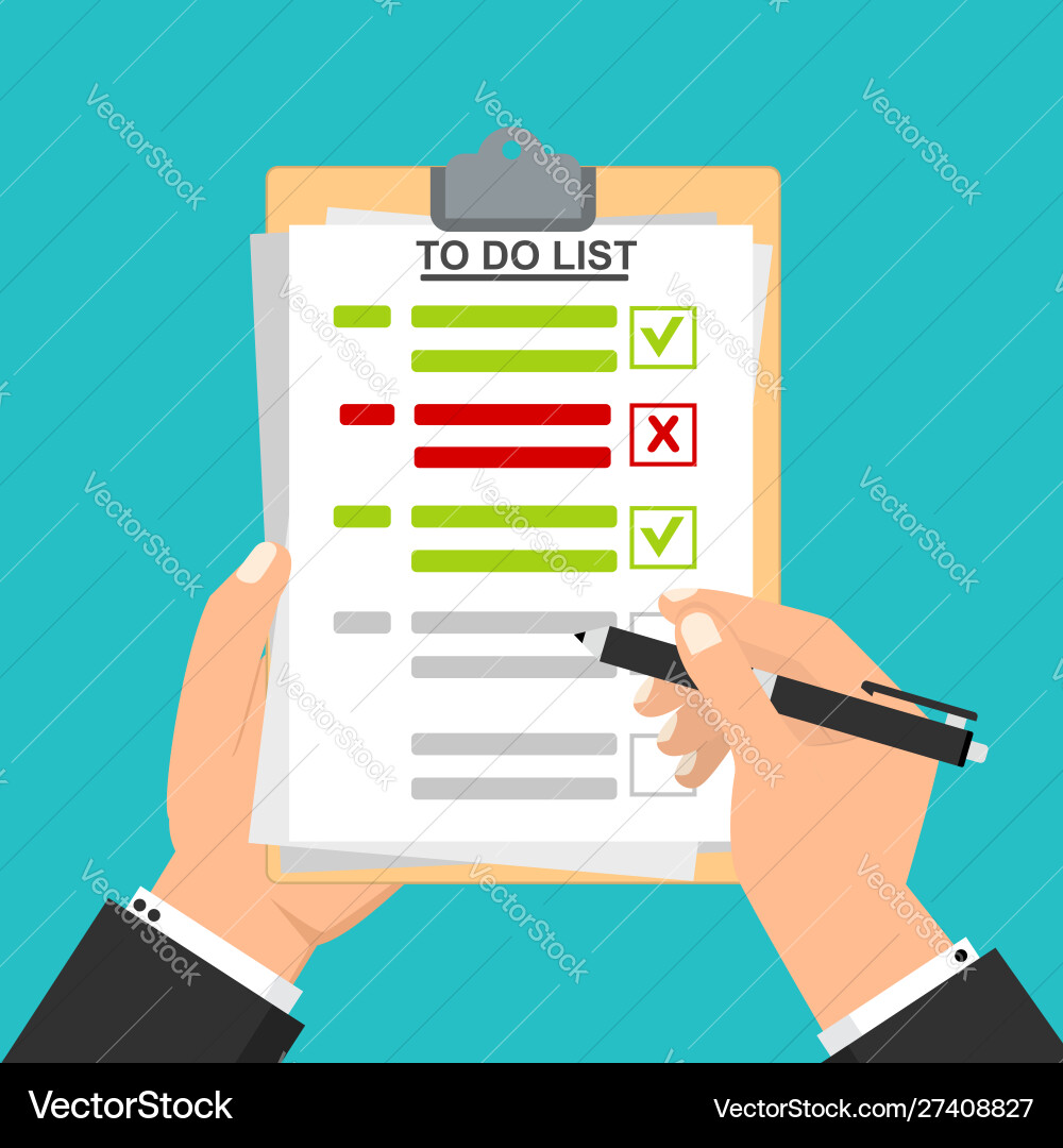 Man Signing Checklist Document vector image