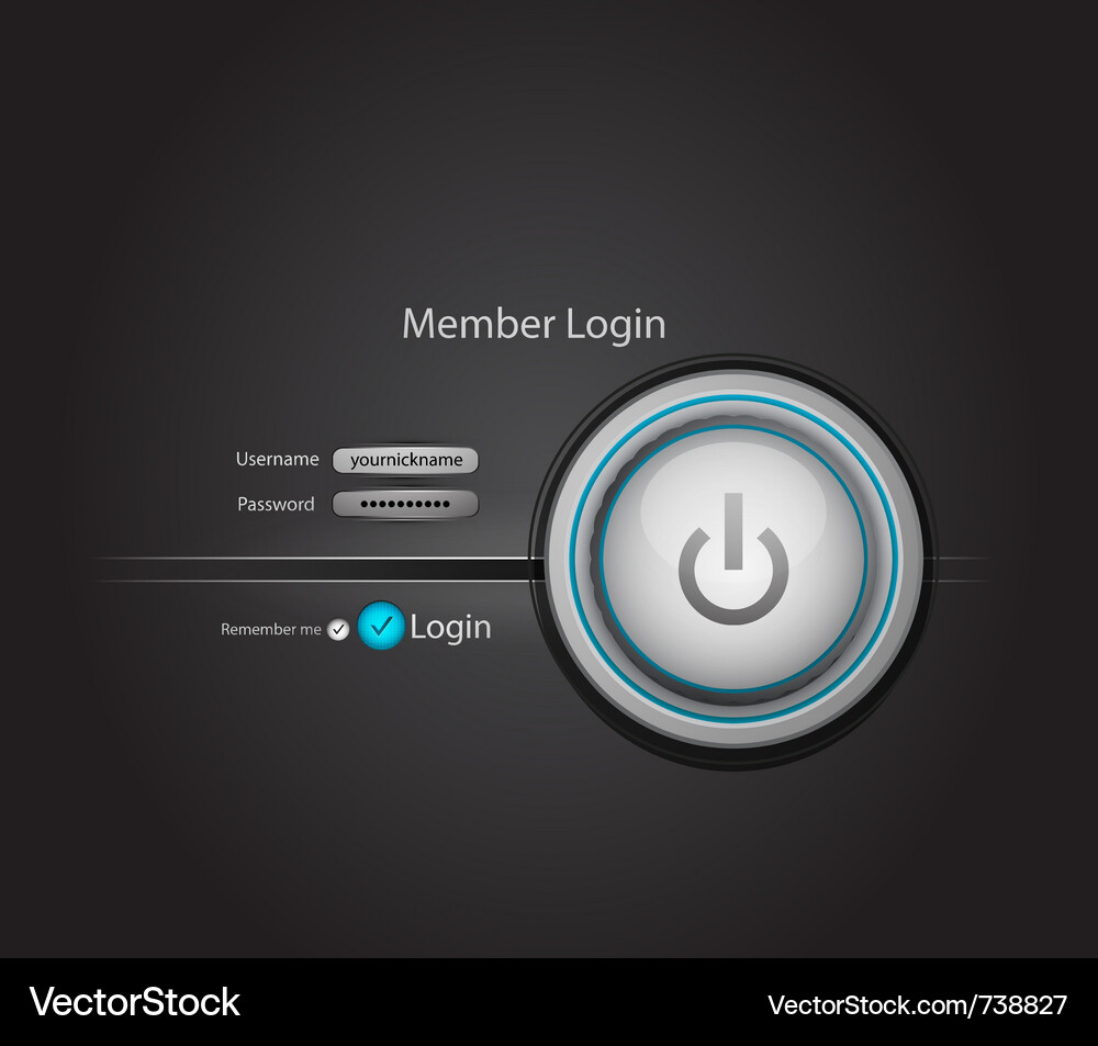 Power login button Vector Image