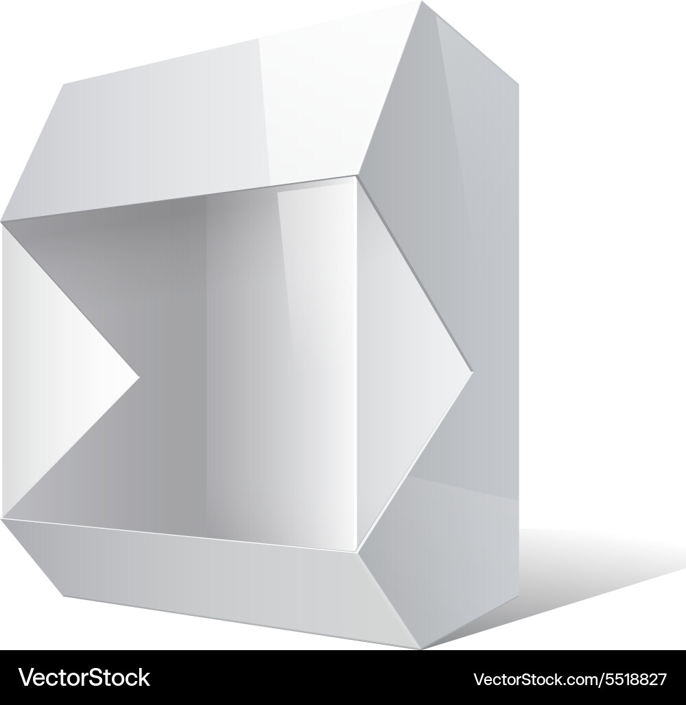 Realistic package box with a transparent window Vector Image