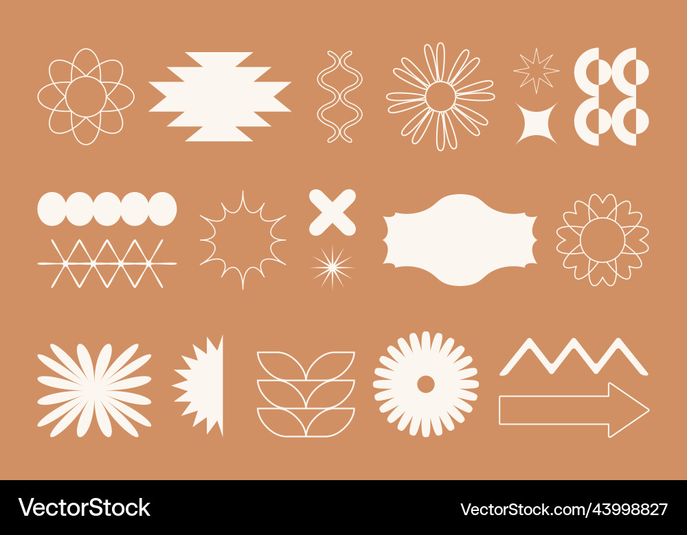 Set of simple geometric design elements Set of simple geometric design elements vector image