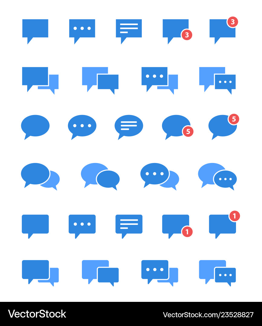 Speech Bubble Message Icons Set vector image
