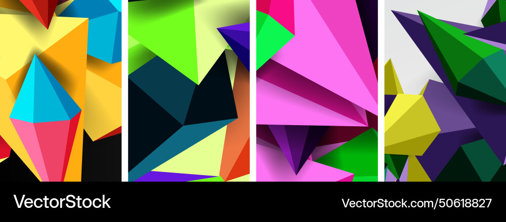 Triangle abstract concepts poster set Triangle abstract concepts poster set vector image