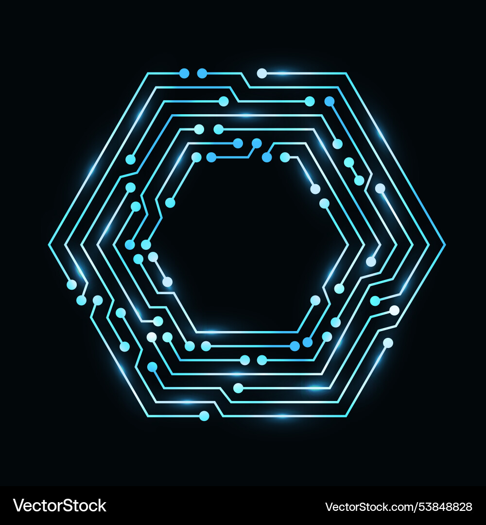 Circuit board circle frame abstract digital round Circuit board circle frame abstract digital round vector image