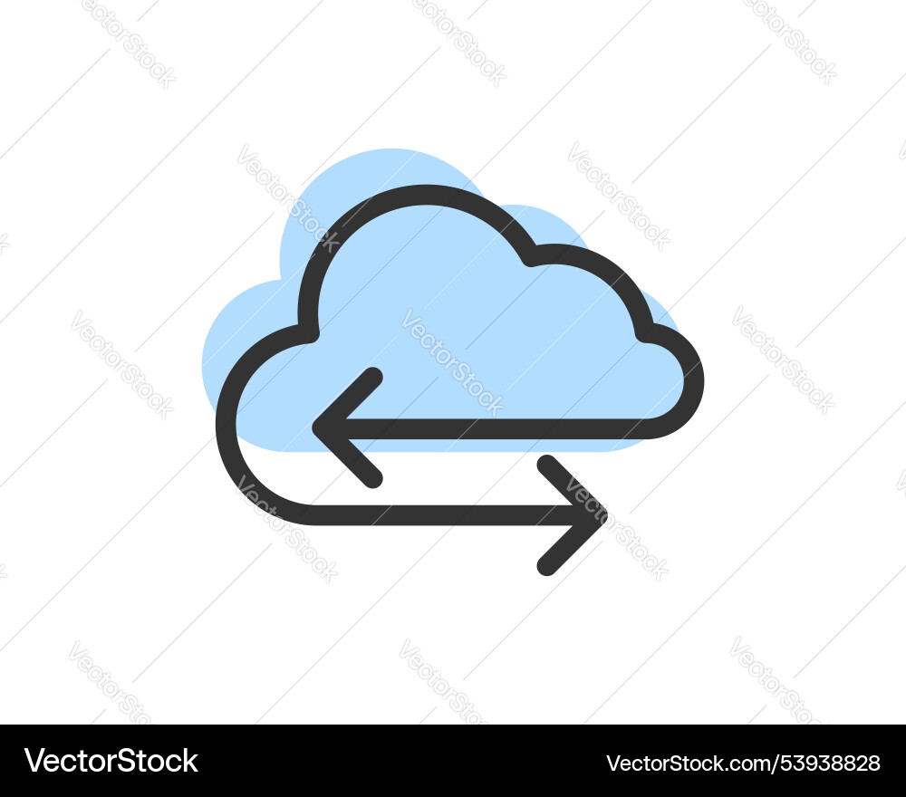 Cloud storage and data transfer icon computing Cloud storage and data transfer icon computing Vector Image