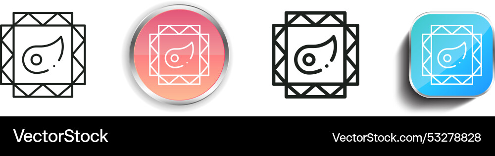 Decorate icon thin linear regular and button vector image
