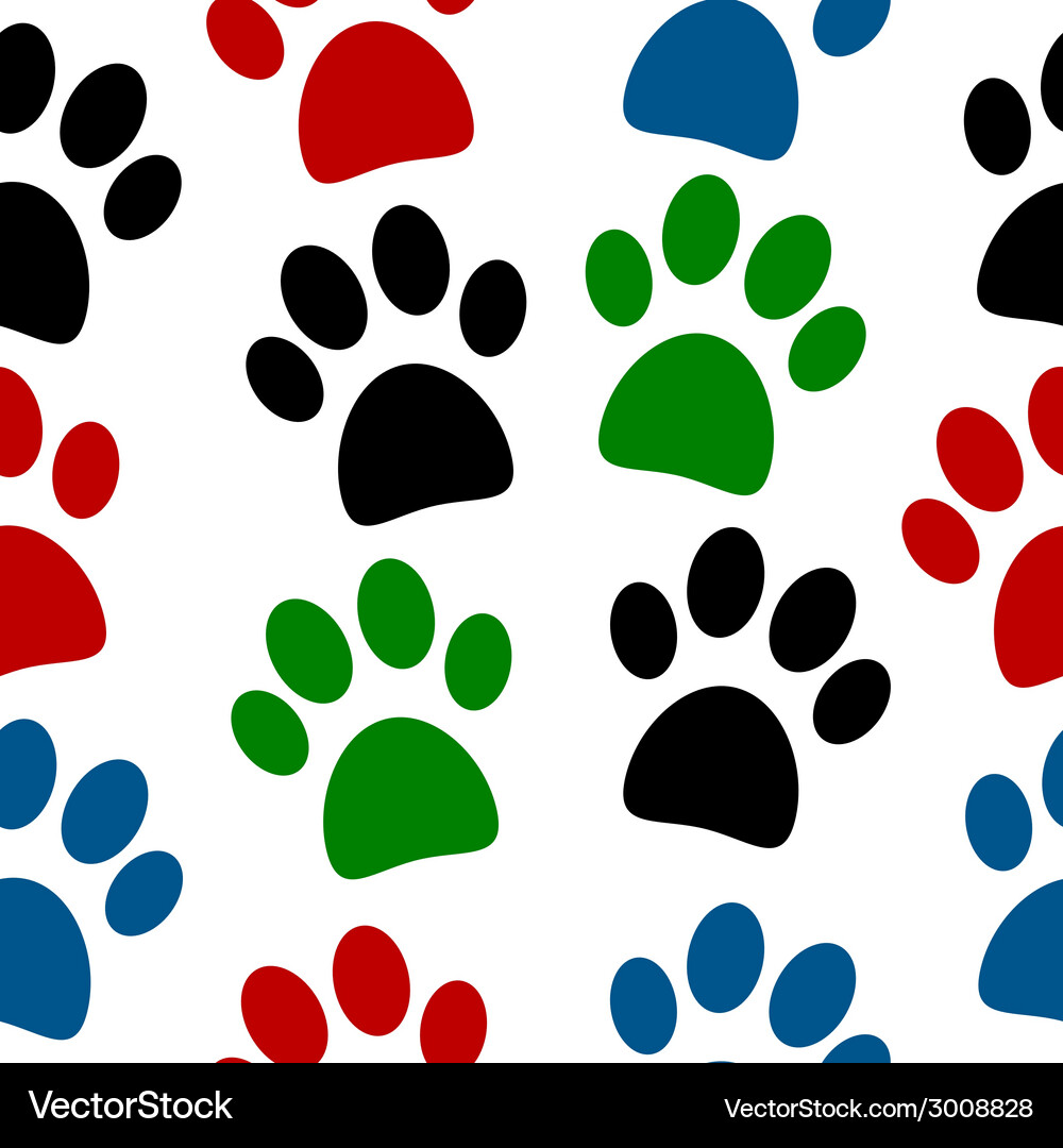 Paw Print Seamless Pattern Vector Image