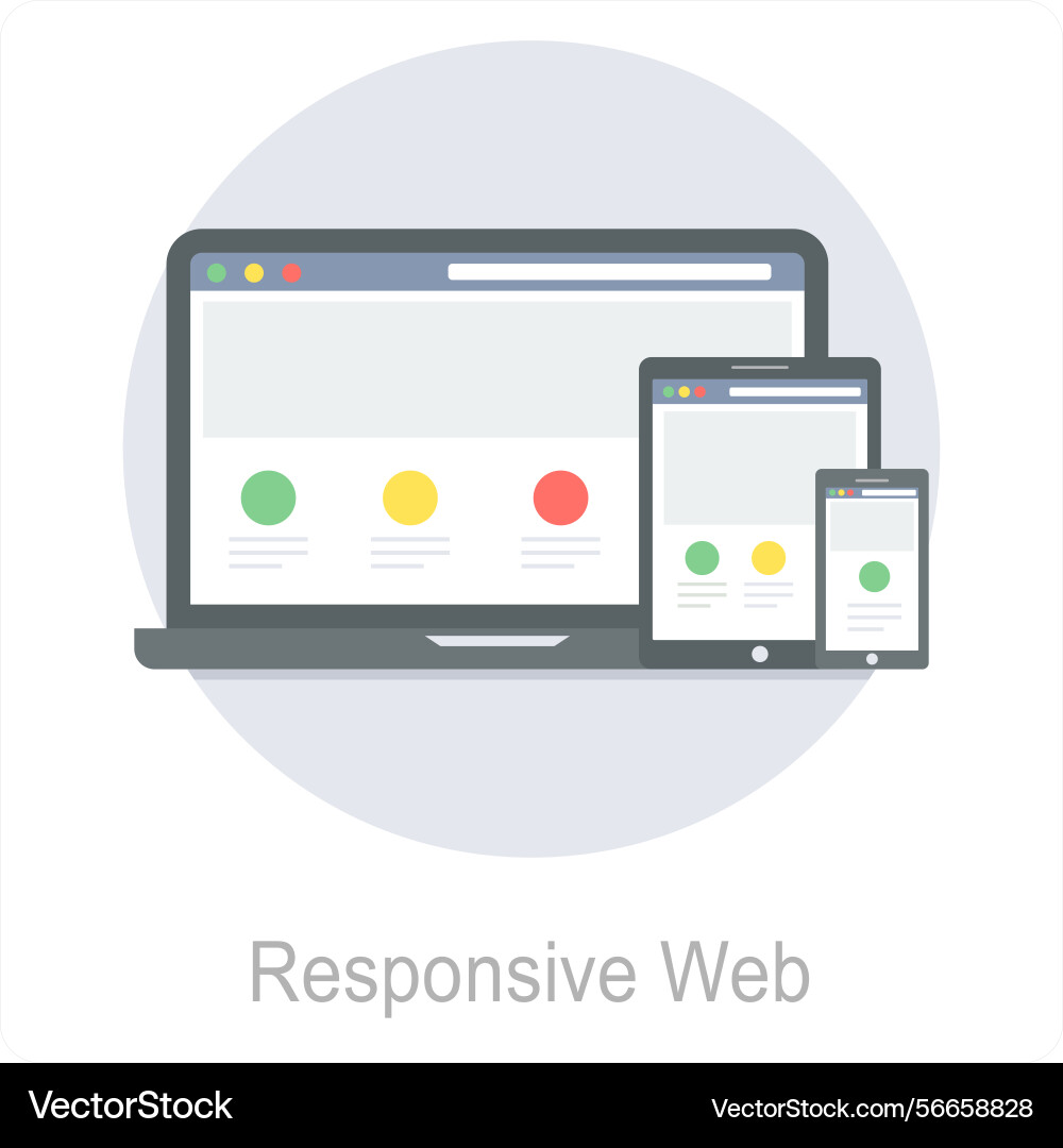 Responsive web icon concept vector image