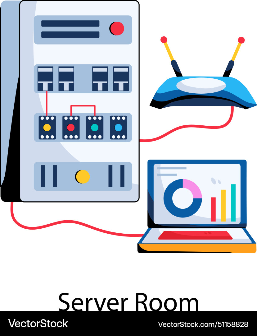 Server room Royalty Free Vector Image - VectorStock