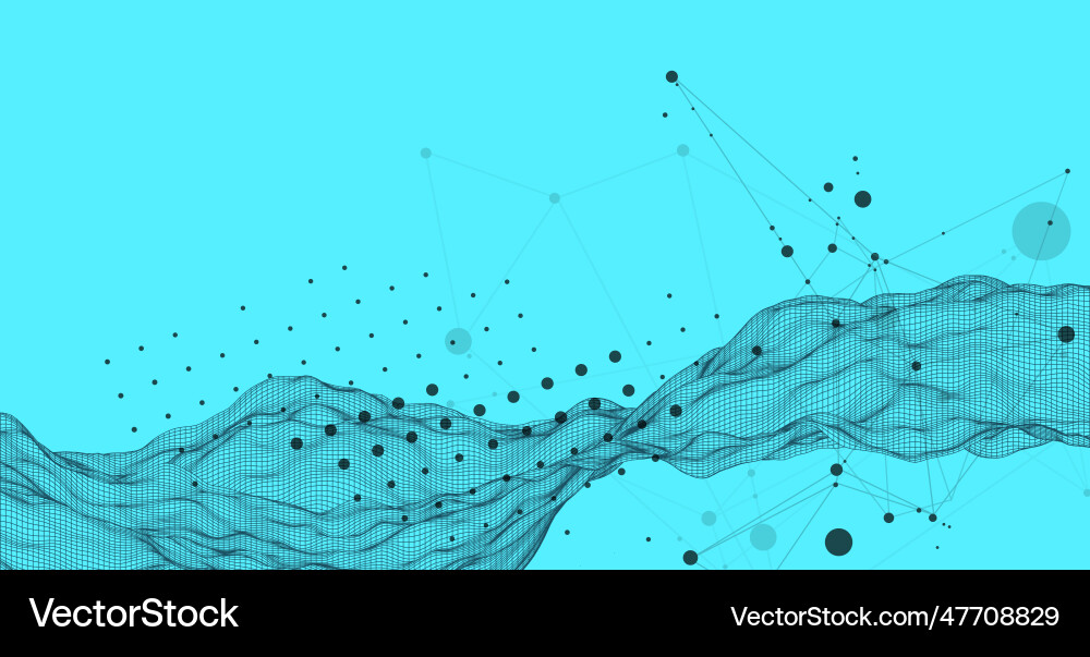 Abstract wave is made in a frame style template vector image