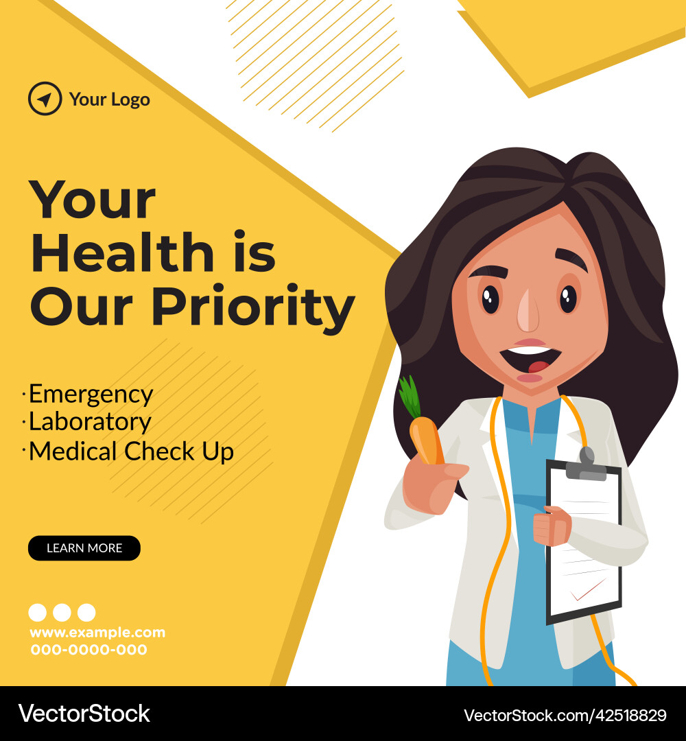Banner-Design Ihrer Gesundheit ist unsere Priorität Banner-Design Ihrer Gesundheit ist unsere Priorität vektorbild