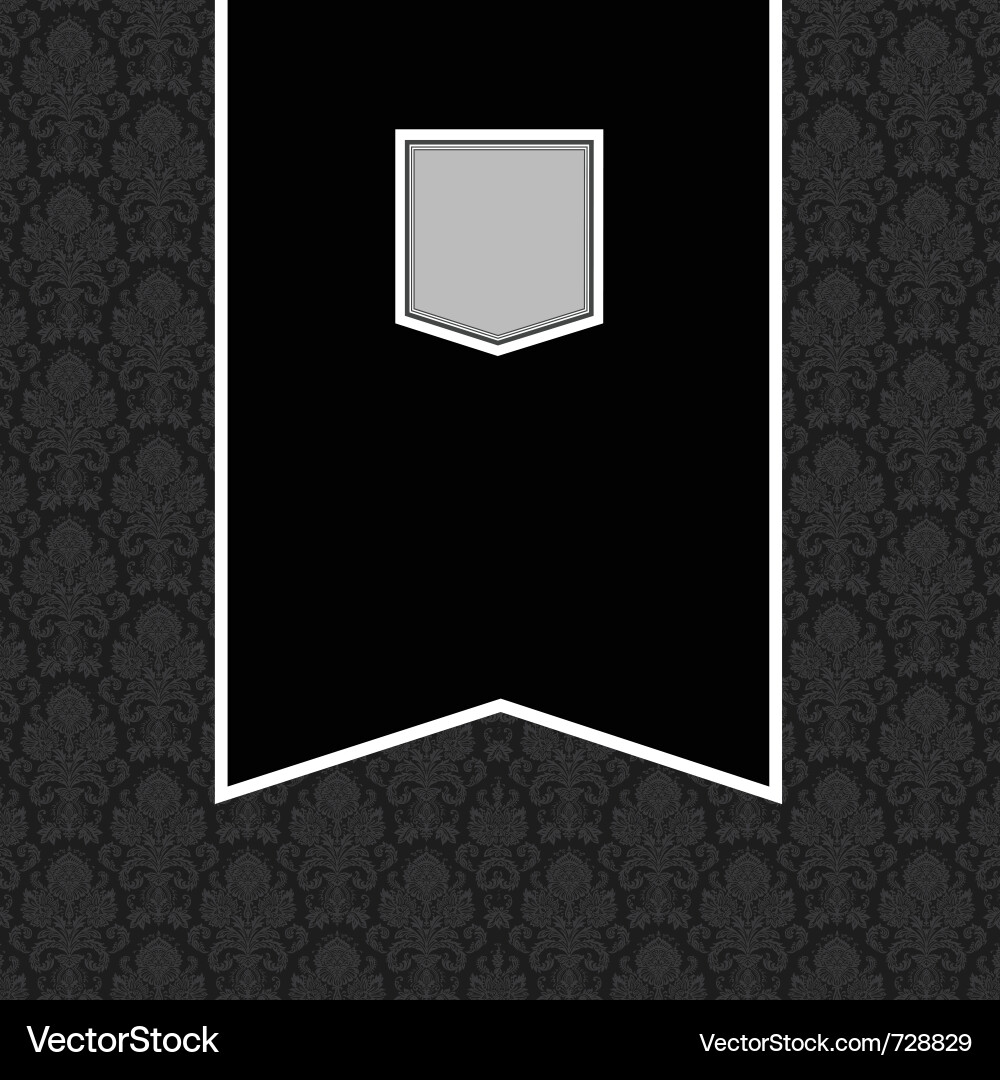 Elegant Frame with Damask Pattern Vector Image