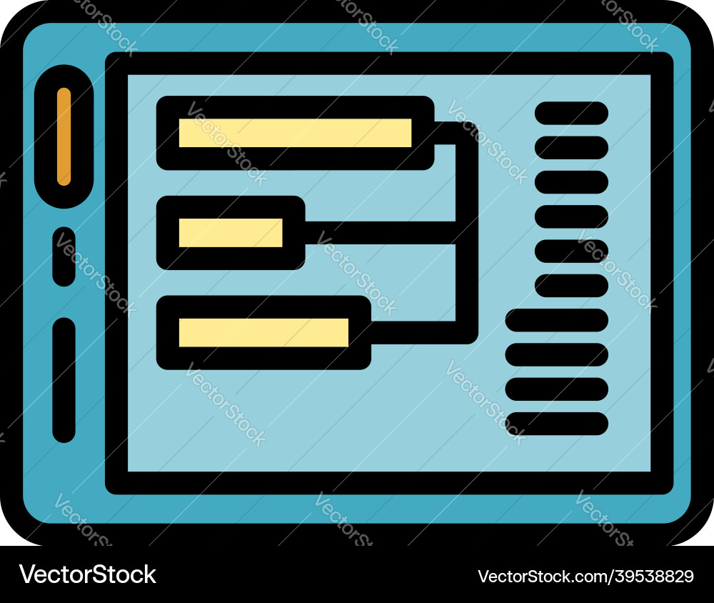 Interaction tablet icon color outline Interaction tablet icon color outline Vector Image
