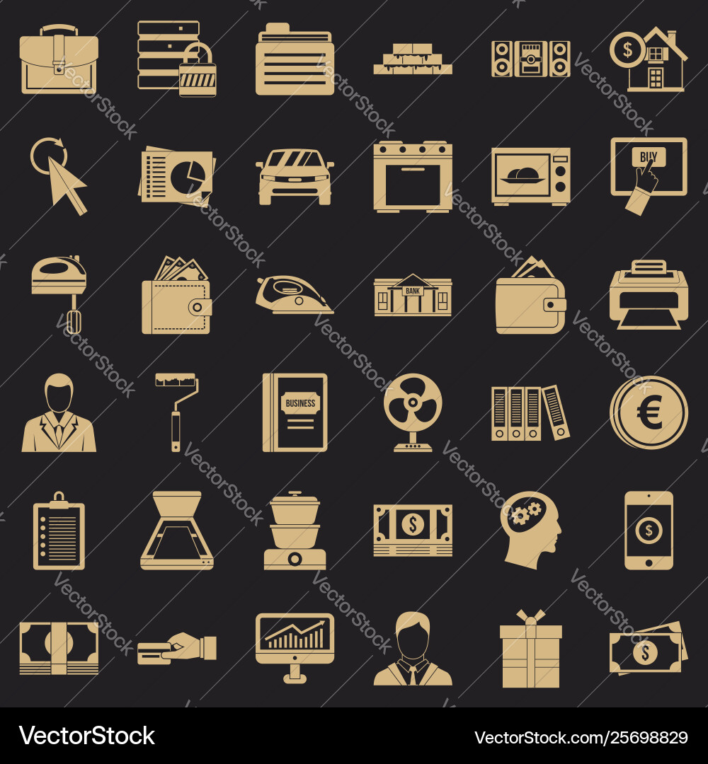 Loaning icons set simple style Loaning icons set simple style Vector Image
