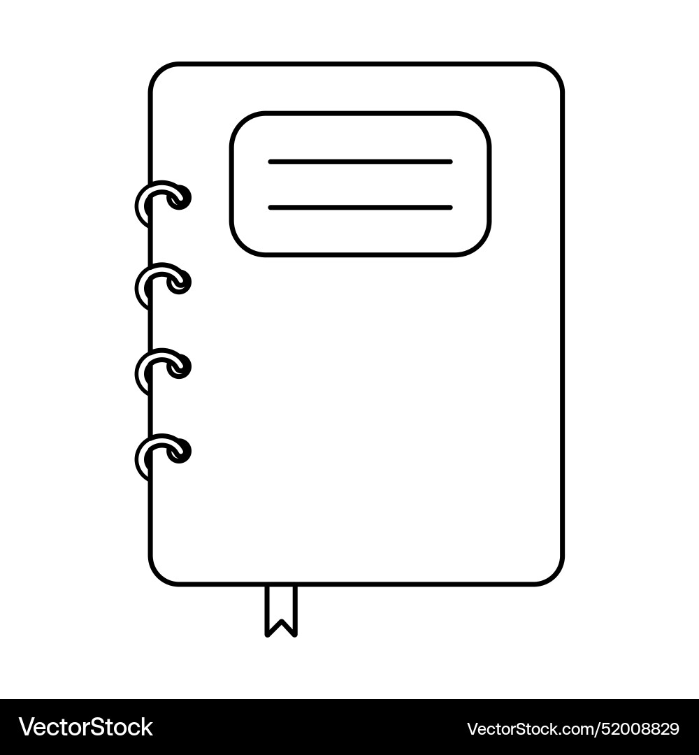 Outline spiral notebook icon line journal Outline spiral notebook icon line journal vector image