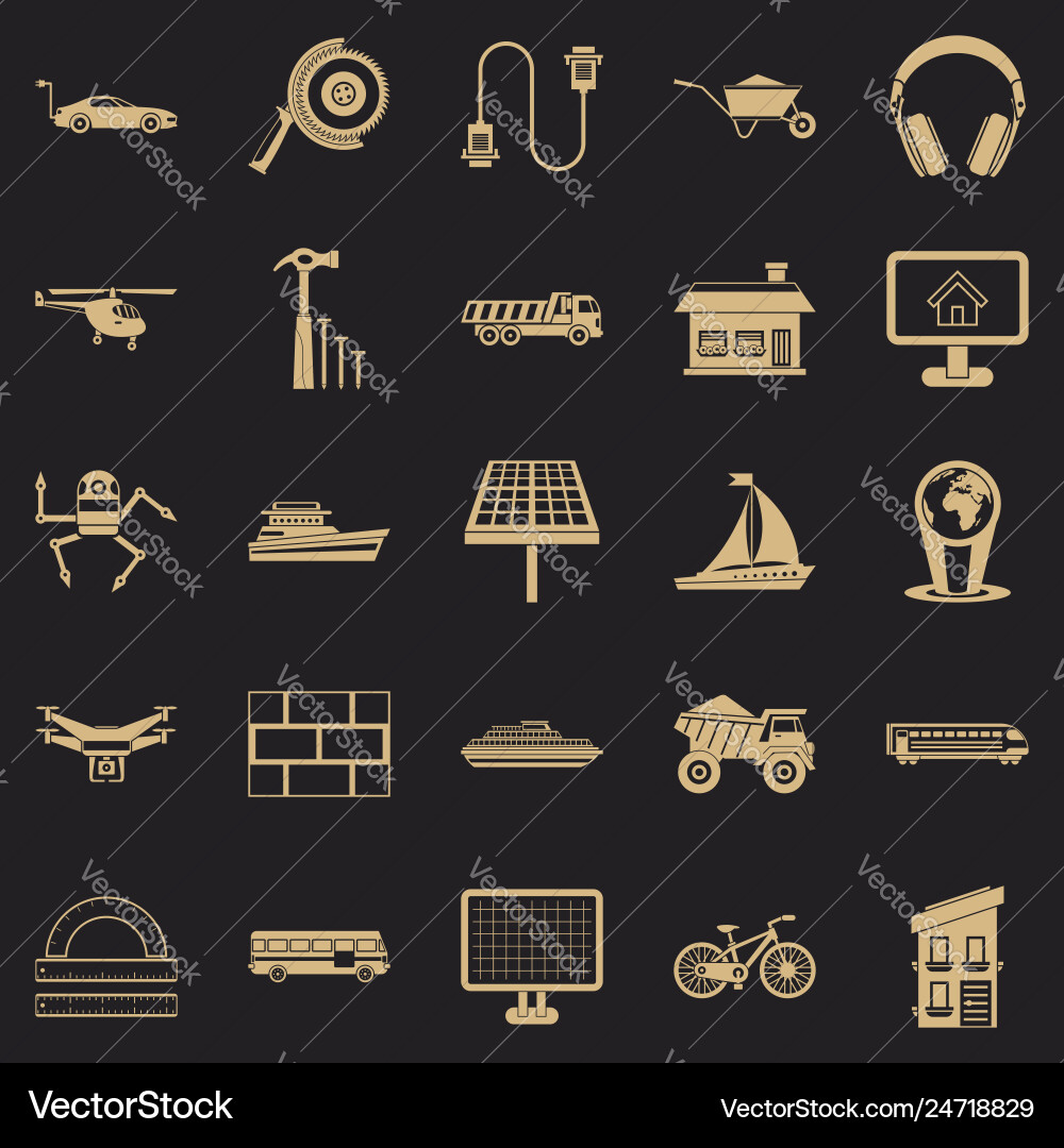 Plot icons set simple style Plot icons set simple style vector image