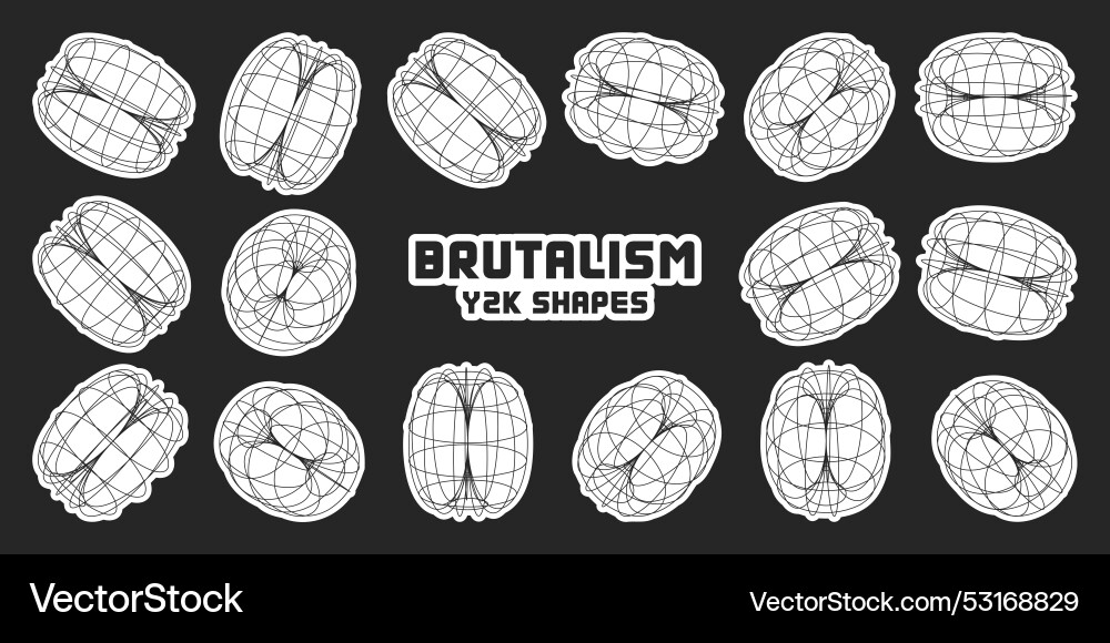 Wireframe lined shapes perspective mesh 3d grid Wireframe lined shapes perspective mesh 3d grid vector image
