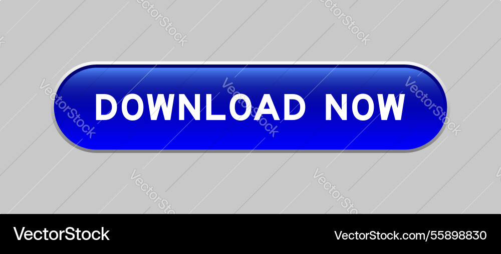 Blue color capsule shape button with word Blue color capsule shape button with word Vector Image