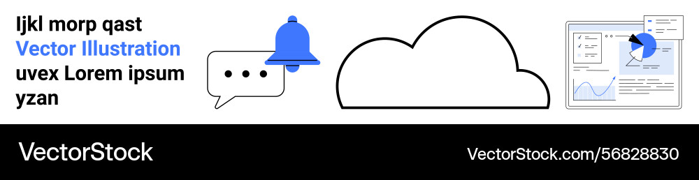 Cloud computing with notifications chat bubble Vector Image