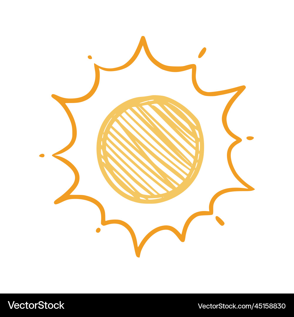 Doodle sun sketch hand drawn cute Doodle sun sketch hand drawn cute vector image