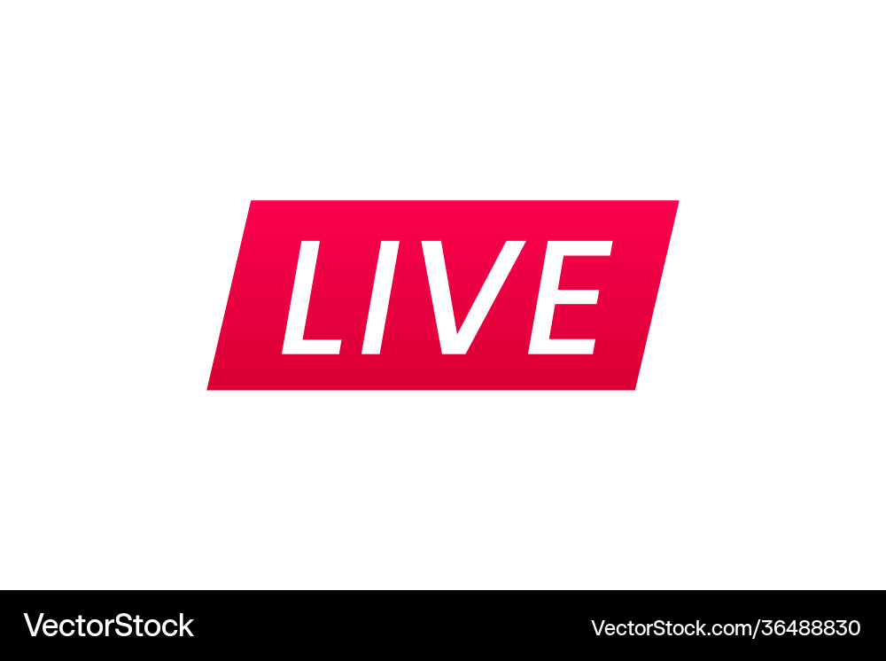 Live streaming icon button for broadcasting Live streaming icon button for broadcasting vector image
