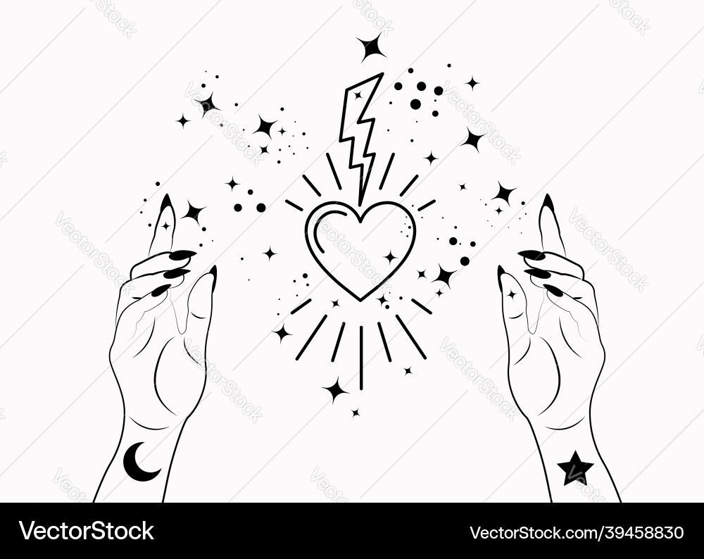 Mystical Alchemy Hands Vector Image