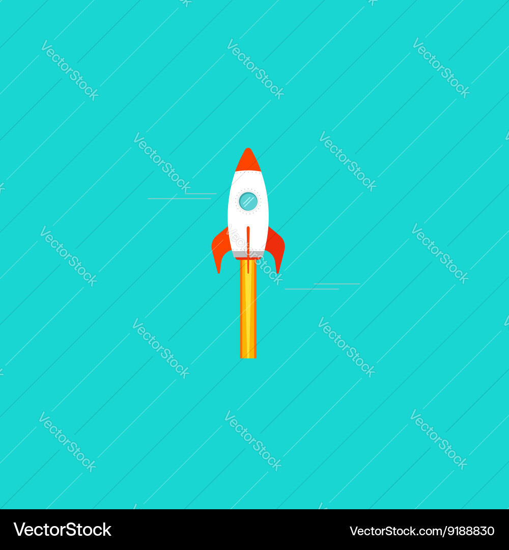 Retro Rocket Spaceship Icon Vector Image