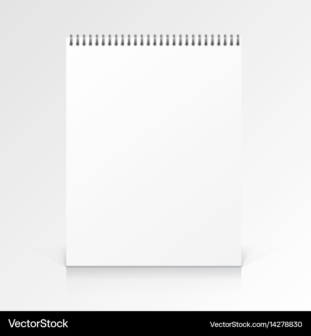 White Paper Notebook on Background vector image