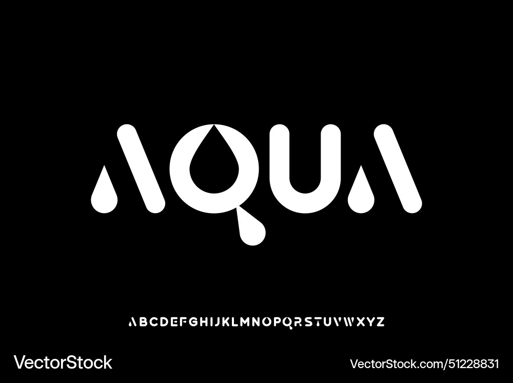 Abstract aqua style alphabet display font Vector Image