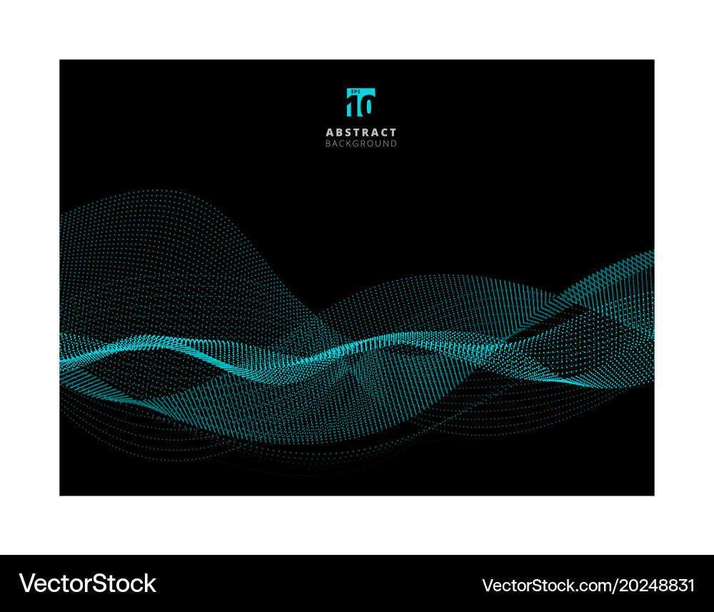 Blue Particle Waves Abstract Background vector image