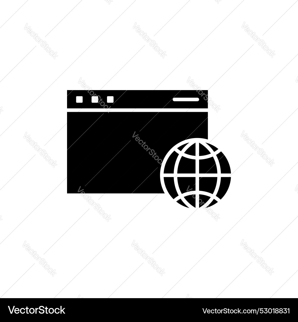 Browser icon set visit website webpage symbol Browser icon set visit website webpage symbol vector image