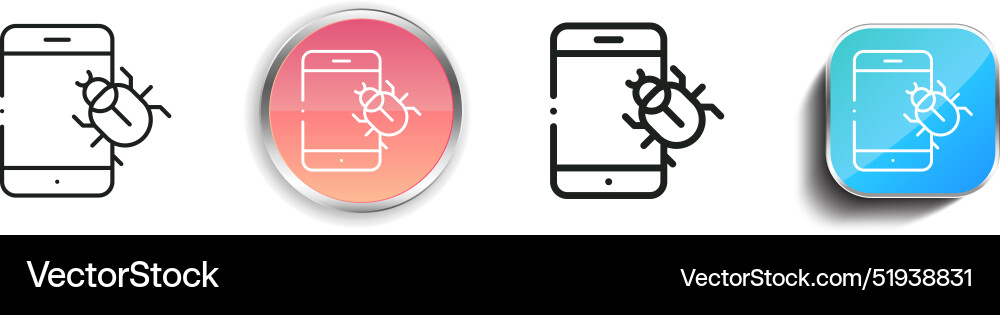 Bug-Symbol dünne lineare regelmäßige und Schaltfläche Stil Bug-Symbol dünne lineare regelmäßige und Schaltfläche Stil vektorbild