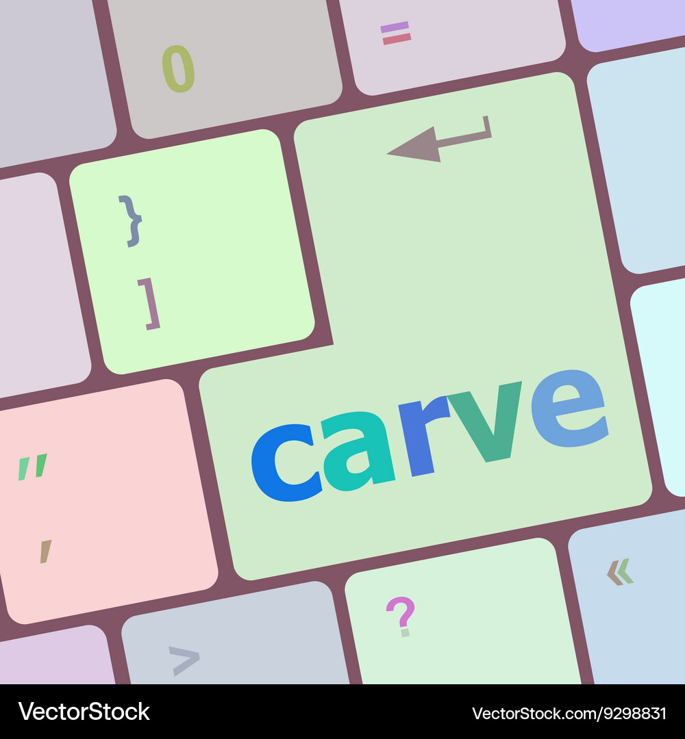 Carve button on computer pc keyboard key Vector Image