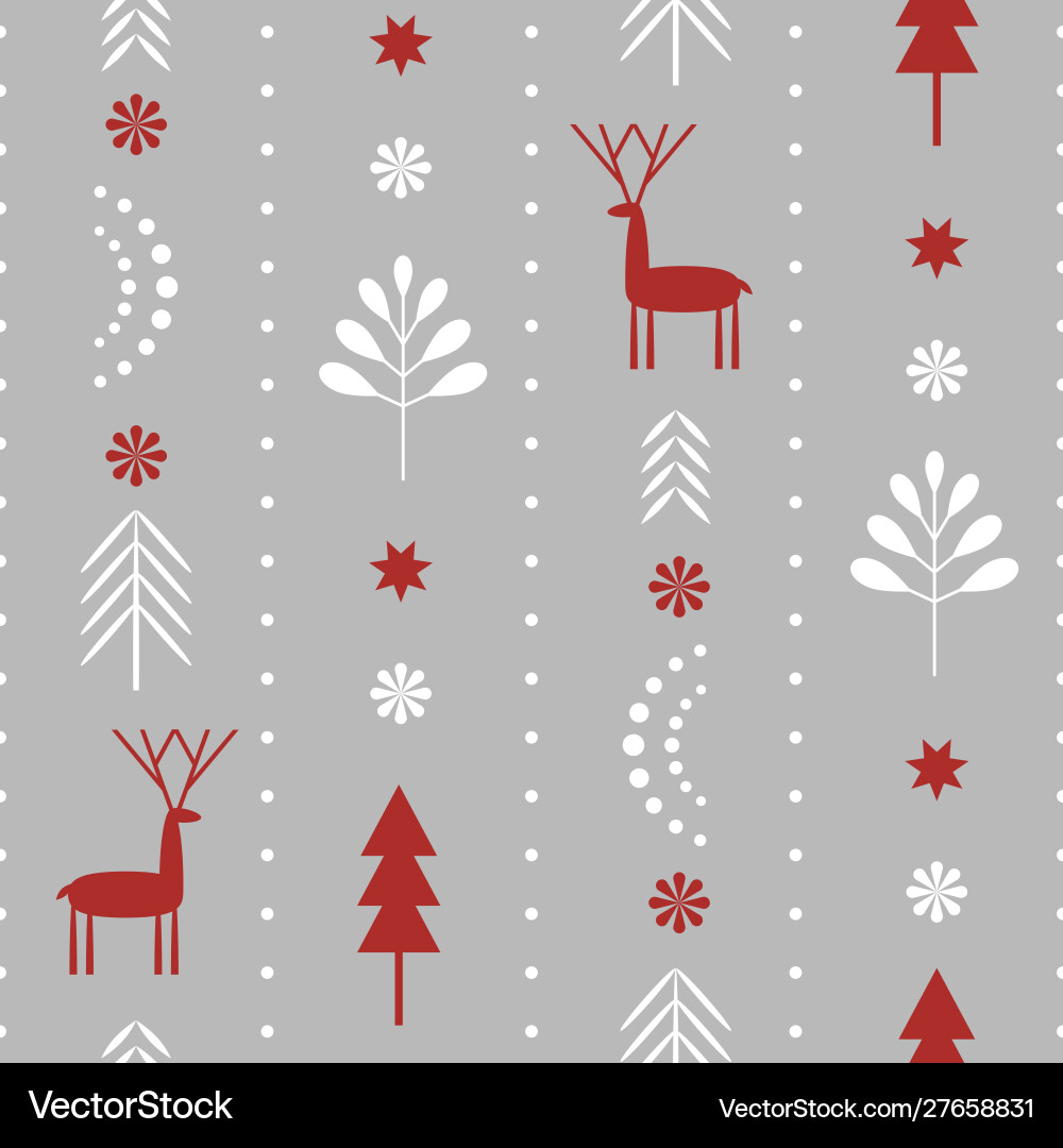 Christmas Tree Pattern - Nordic Style vector image