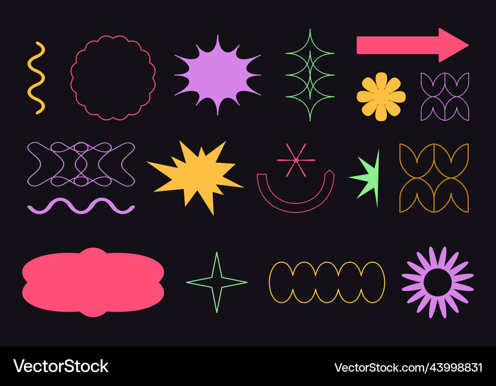 Set of simple geometric design elements Set of simple geometric design elements vector image