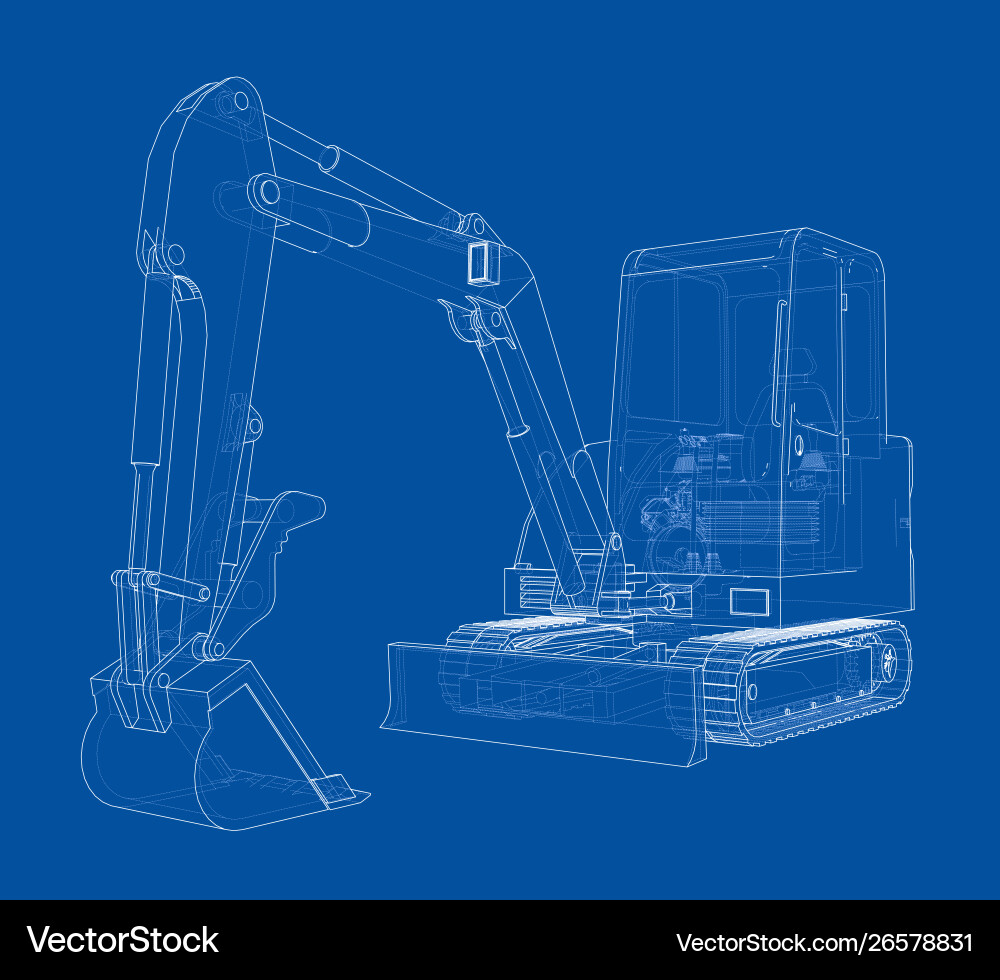 Sketch small treactor with actor Sketch small treactor with actor Vector Image