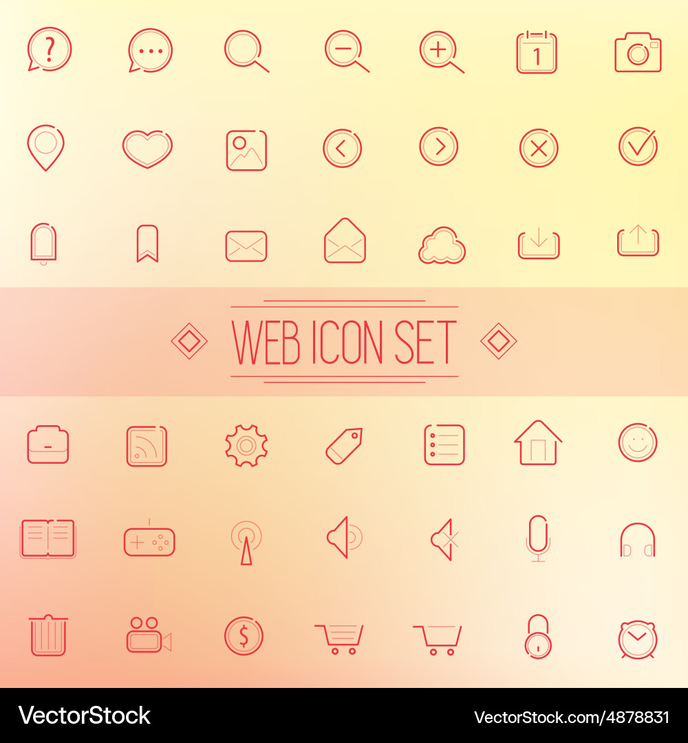 Trendy line icons web mobile applications Vector Image