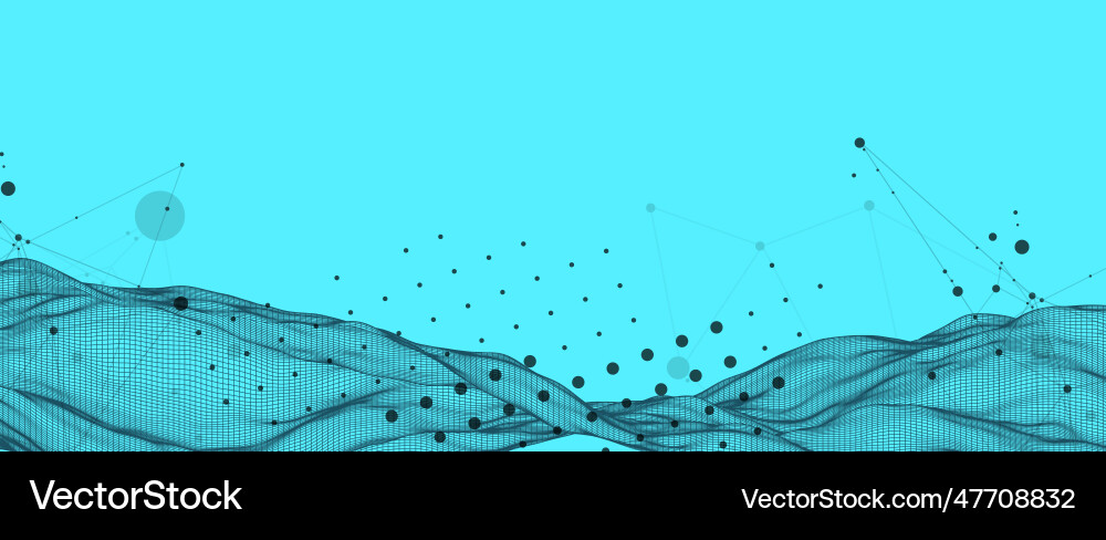 Abstract wave is made in a frame style template vector image