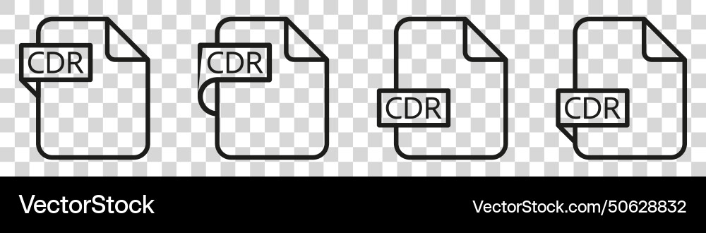 Cdr file format document type colored icon vector image