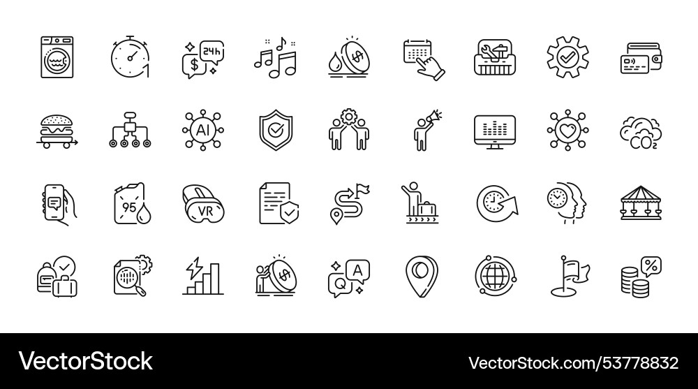 Chat app co2 and wallet line icons pack for web Chat app co2 and wallet line icons pack for web vector image