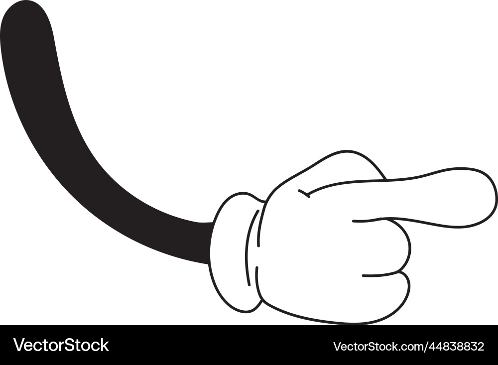 Comic Hand Zeigefinger Cartoon weißer Handschuh Comic Hand Zeigefinger Cartoon weißer Handschuh vektorbild