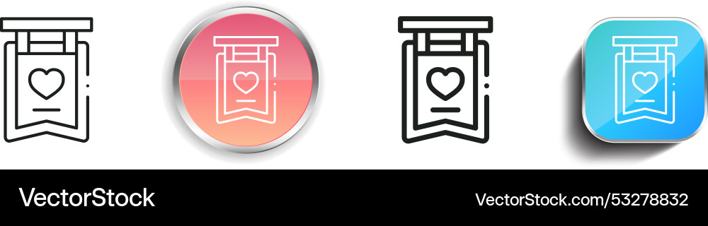 Decoration icon thin linear regular and button vector image