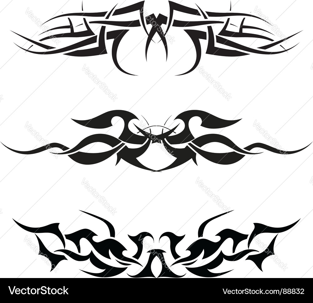 Flame & Heat Tribal Tattoos Vector Image