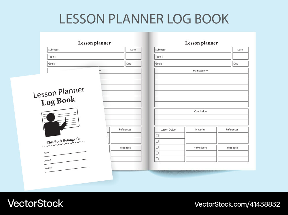 Kdp interior lesson planner journal template Kdp interior lesson planner journal template vector image