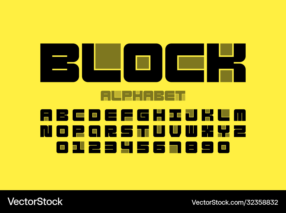 Modular Block Font vector image