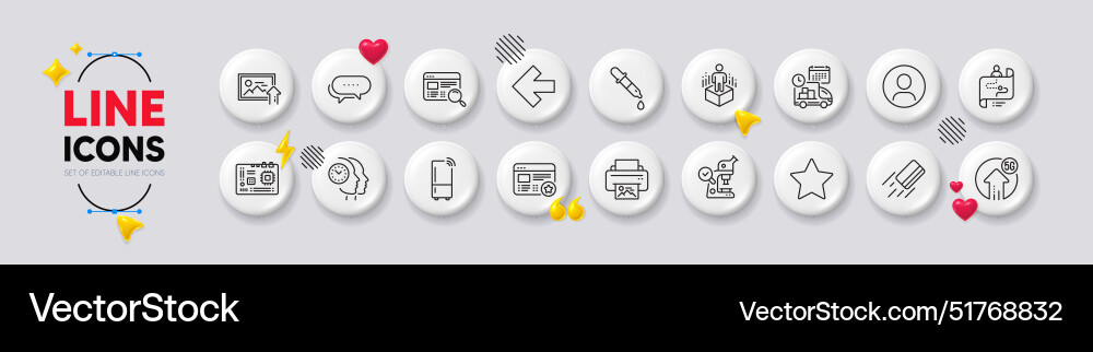 Star 5g upload and delivery line icons for web Star 5g upload and delivery line icons for web vector image